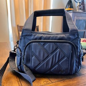 Lug Quilted Medium Satchel with Crossbody Strap -Rumble in Brushed Gray NWOT